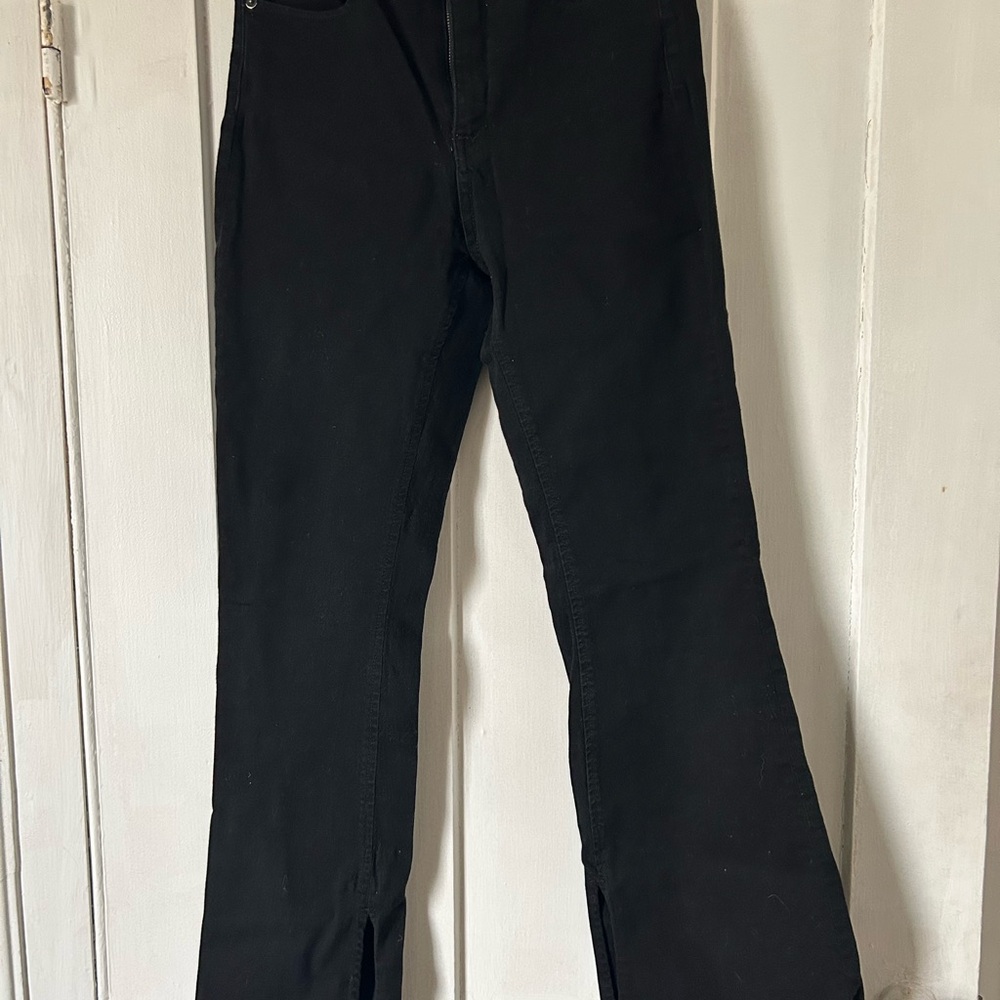 Rag And Bone Split Black Flared Jeans - image 1